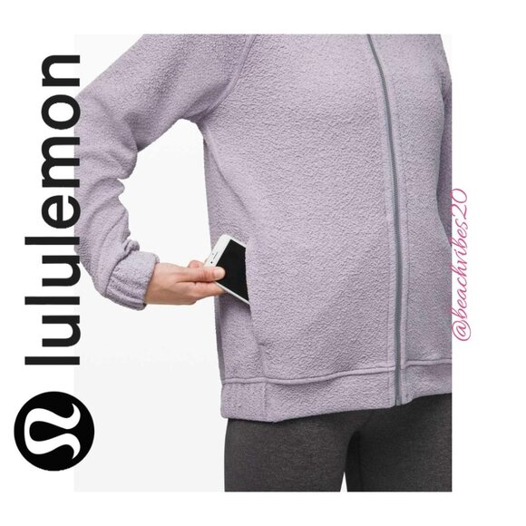 LULULEMON ATHLETICA Pave New Ways Full-Zip Glacier Grey/White Medium EUC LL-235 - Picture 5 of 14